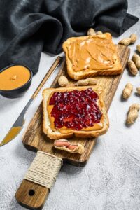 Homemade Peanut Butter and Jelly Sandwich