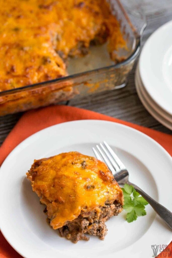 Keto Cheeseburger Casserole with Bacon