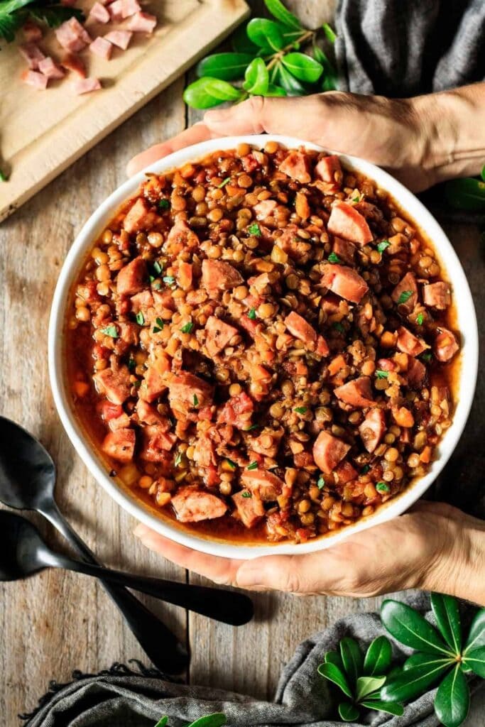 Lentil Stew with Sausage 