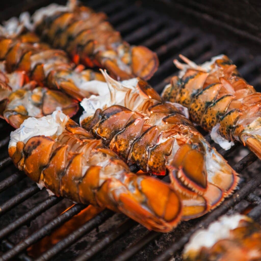 Lobster Tails Charcoal Grilled
