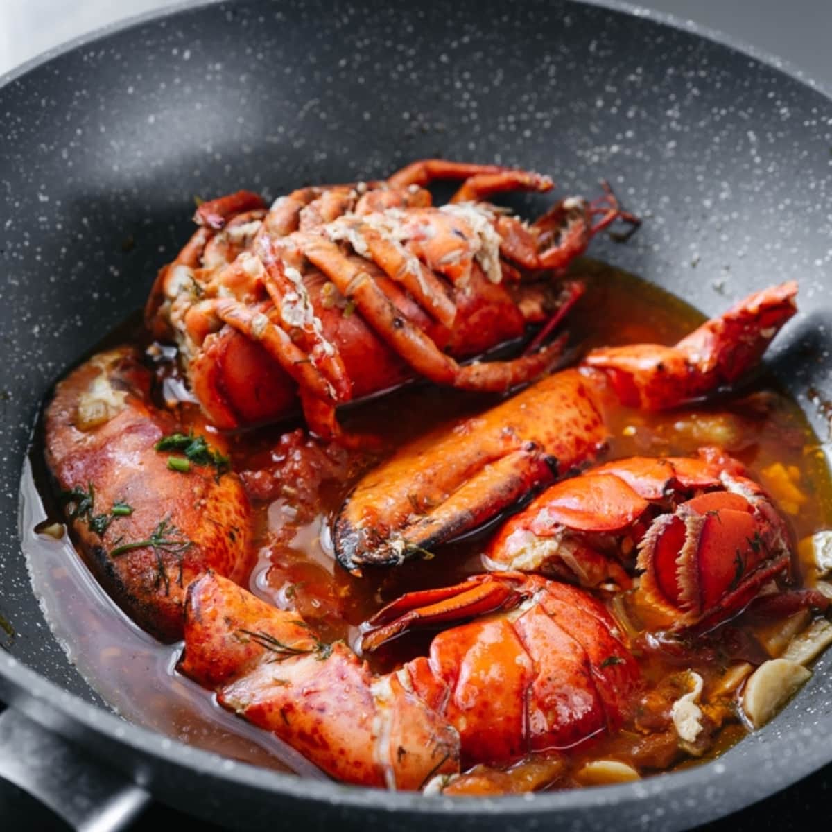 Lobster Reheated on a Pan