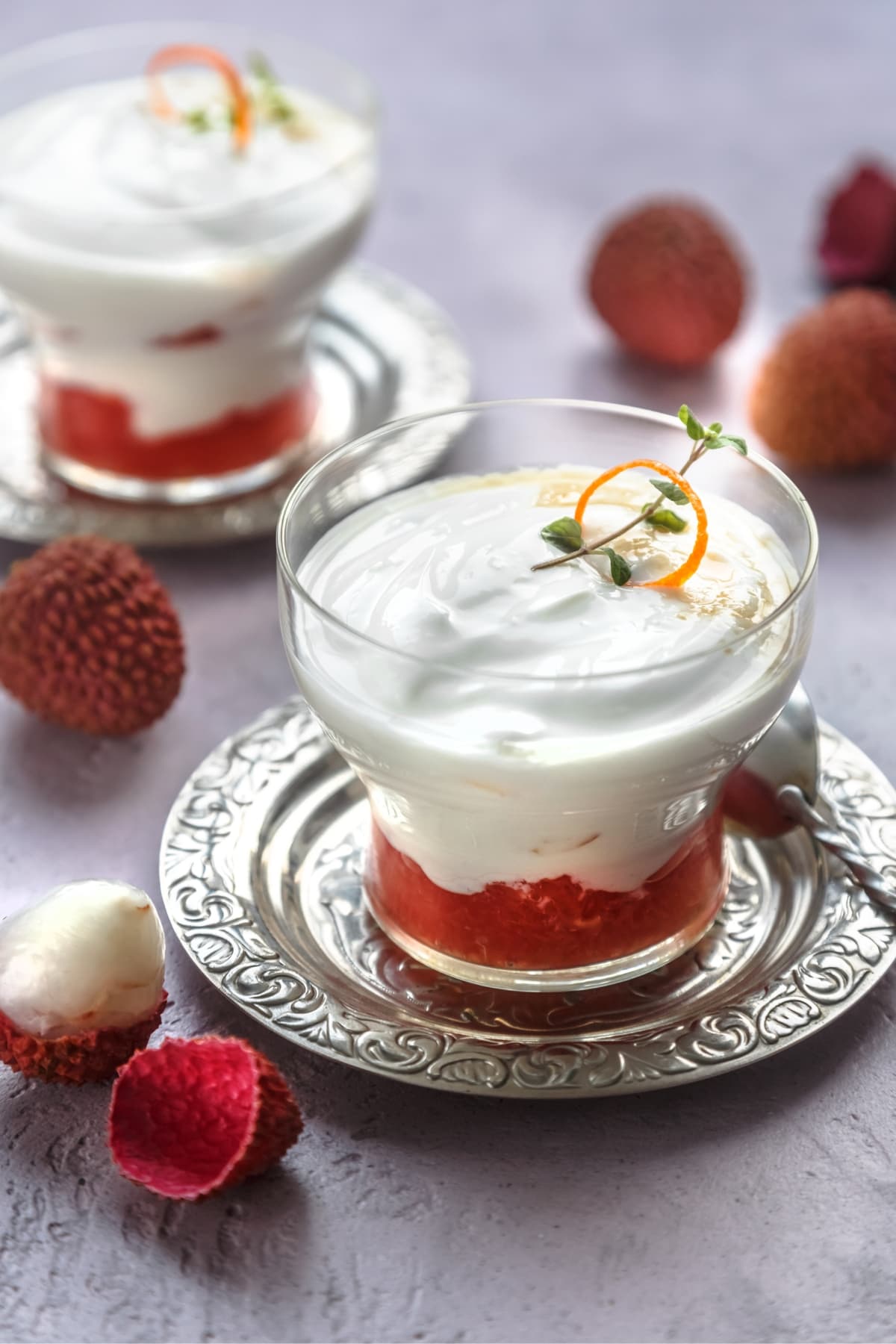 Lychee Dessert in a Small Container with Grapefruit