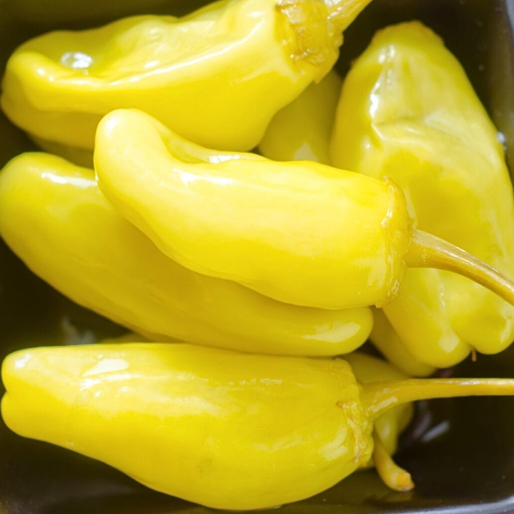 Pepperoncini Peppers in a Bowl