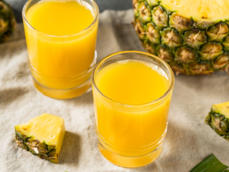 Cold Refreshing Yellow Pineapple Juice Ready to Drink