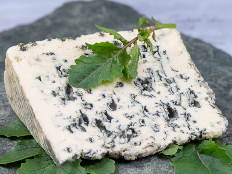 Saint Agur Blue Cheese on a Black Stone