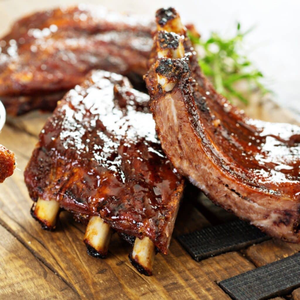 Sliced Baked Barbecue Ribs