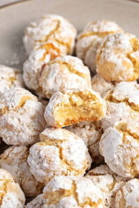 Sweet and Chewy Homemade Amaretti Cookies with Powdered Sugar