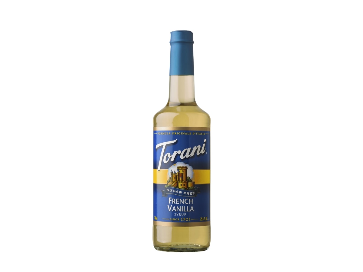 Bottle of Torani Sugar-Free French Vanilla Flavor