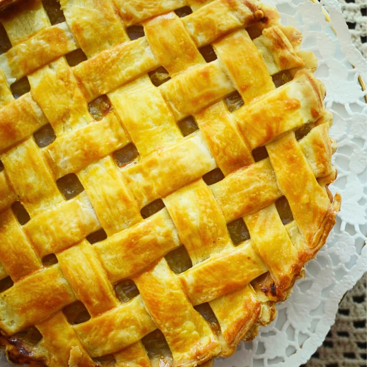Closeup of Fresh Bake Homemade Pineapple Pie