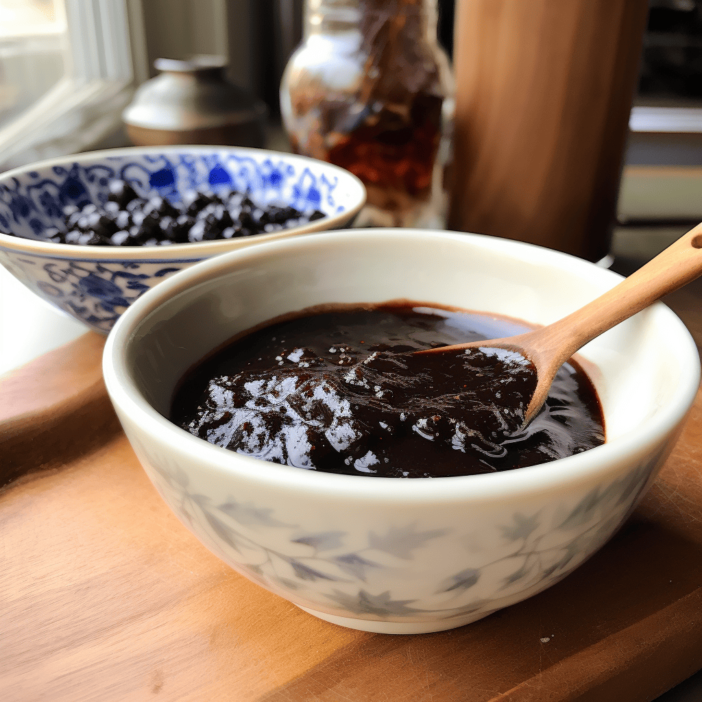 Black bean paste in a bowl