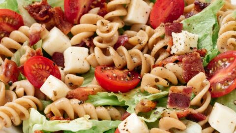 Bacon, Lettuce and Pasta Salad with Cheese