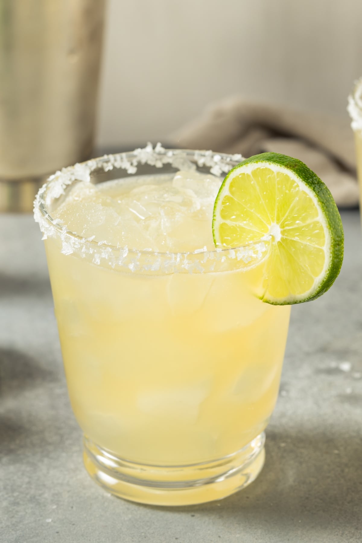 Boozy Refreshing Margarita Cocktail with Lime and Tequila