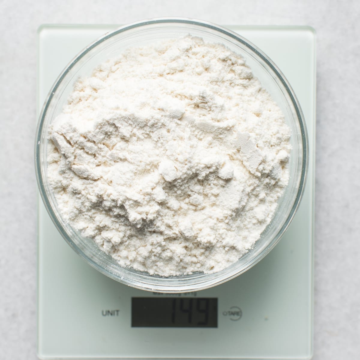 Cake Flour on Weighing Scale