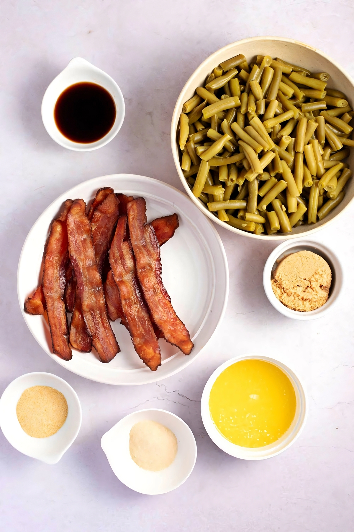 Crack Green Beans Ingredients - Green Beans, Bacon, Butter, Seasonings, Brown Sugar and Soy Sauce