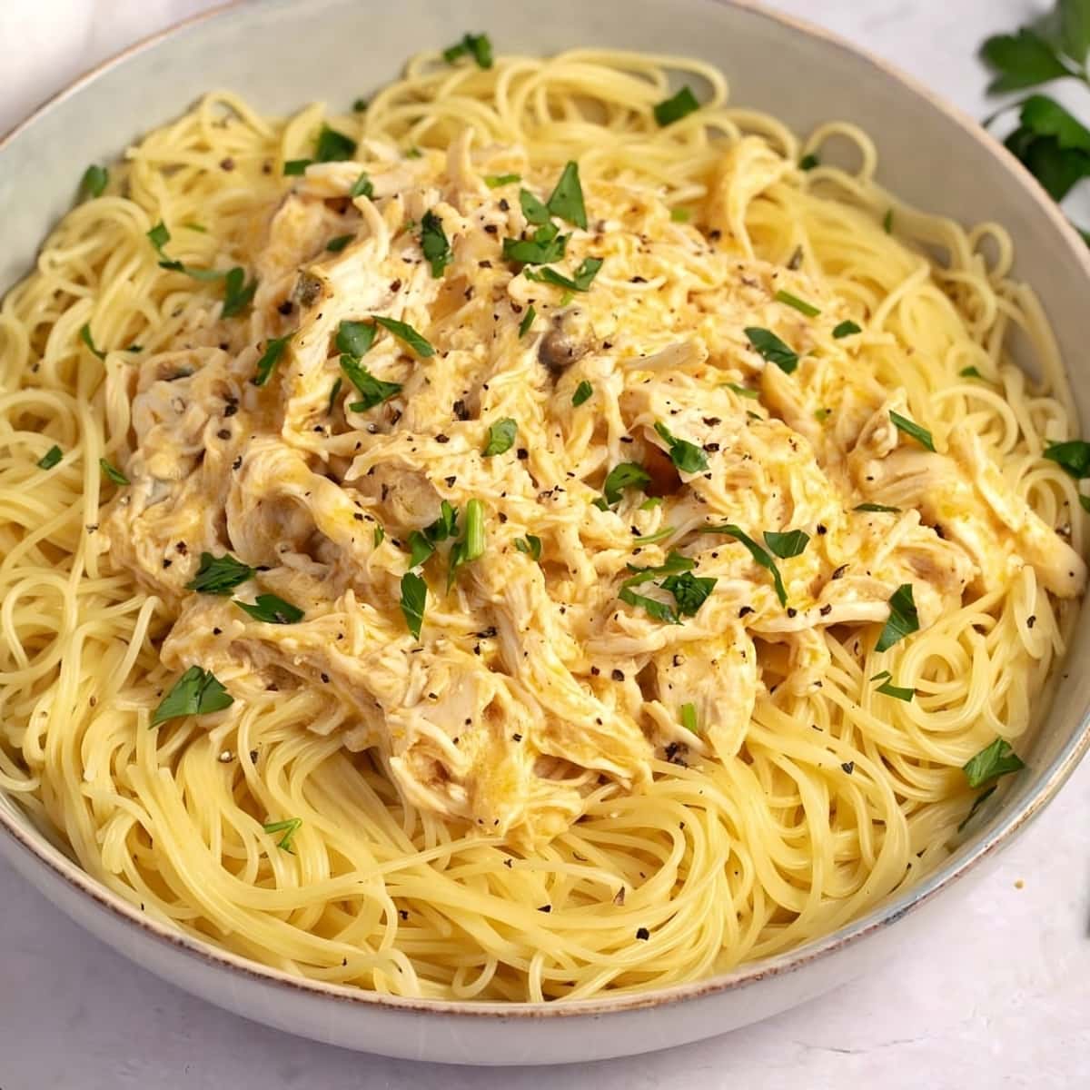 Creamy and Flavorful Crockpot Angel Chicken with Pasta