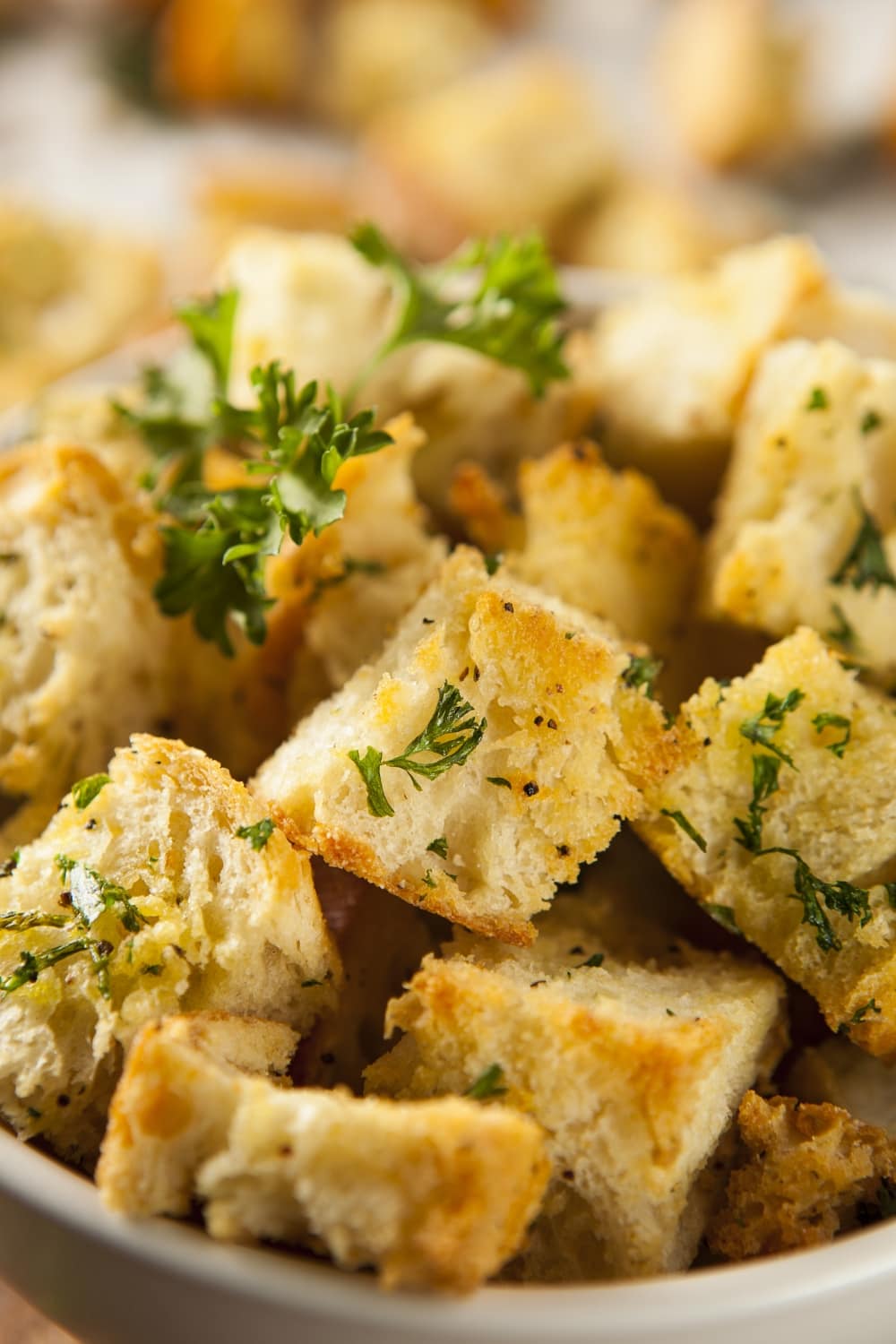 Homemade Croutons in a Bowl