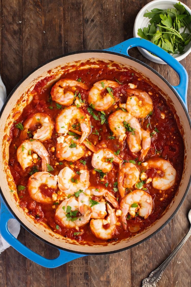 Greek Shrimp Saganaki (With Tomatoes and Feta) - Insanely Good
