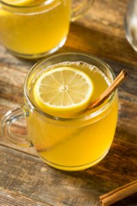 Homemade Hot Toddy Cocktail with Whiskey and Lemon