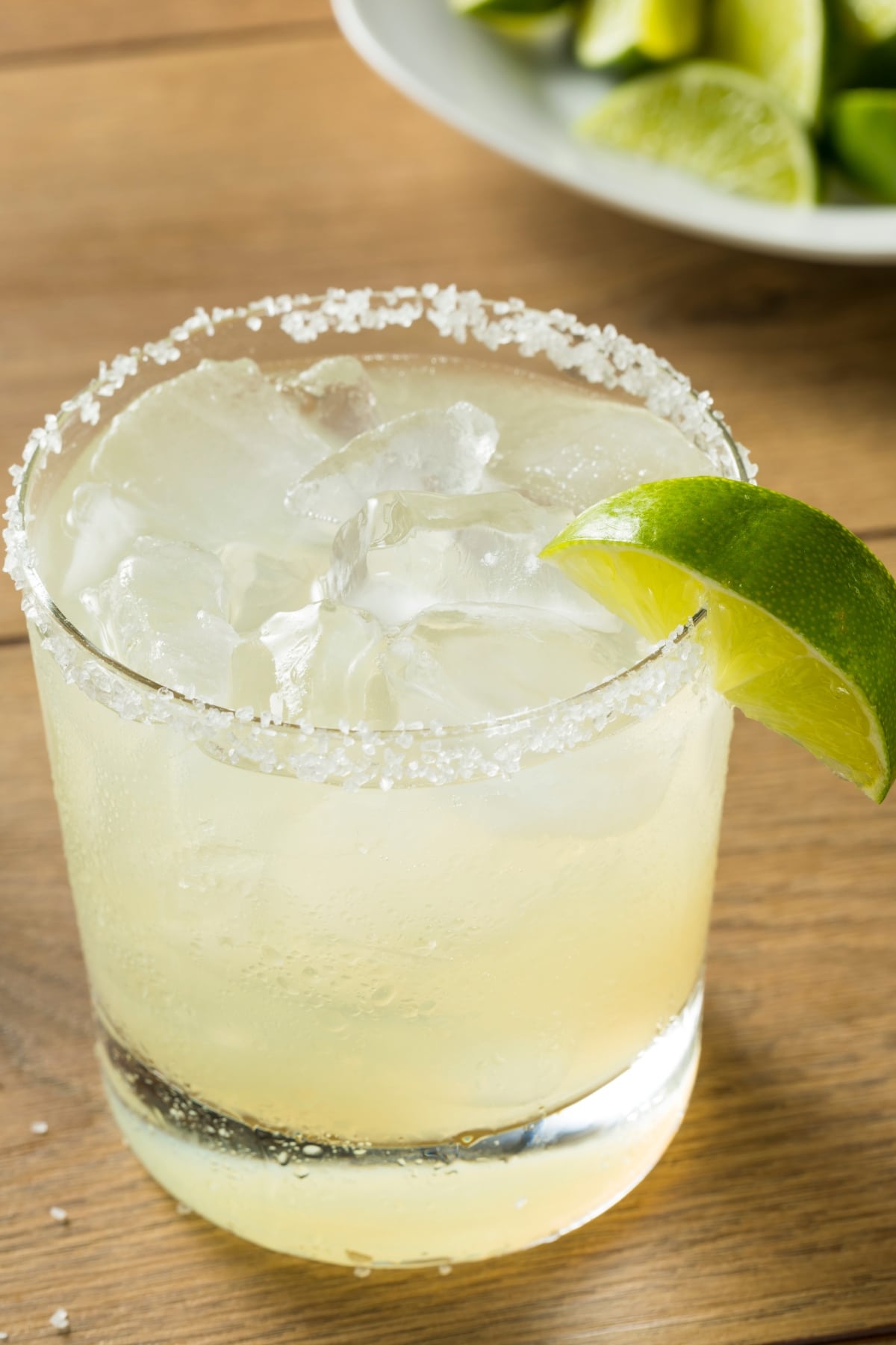 Classic Lime Margarita with Tequila and Sea Salt