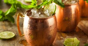 Iced Cold Moscow Mule with Ginger Beer and Vodka