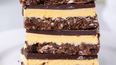 Homemade Nanaimo Bars Stacked