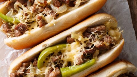 Homemade Philly Cheesesteak with Bell Peppers and Cheese