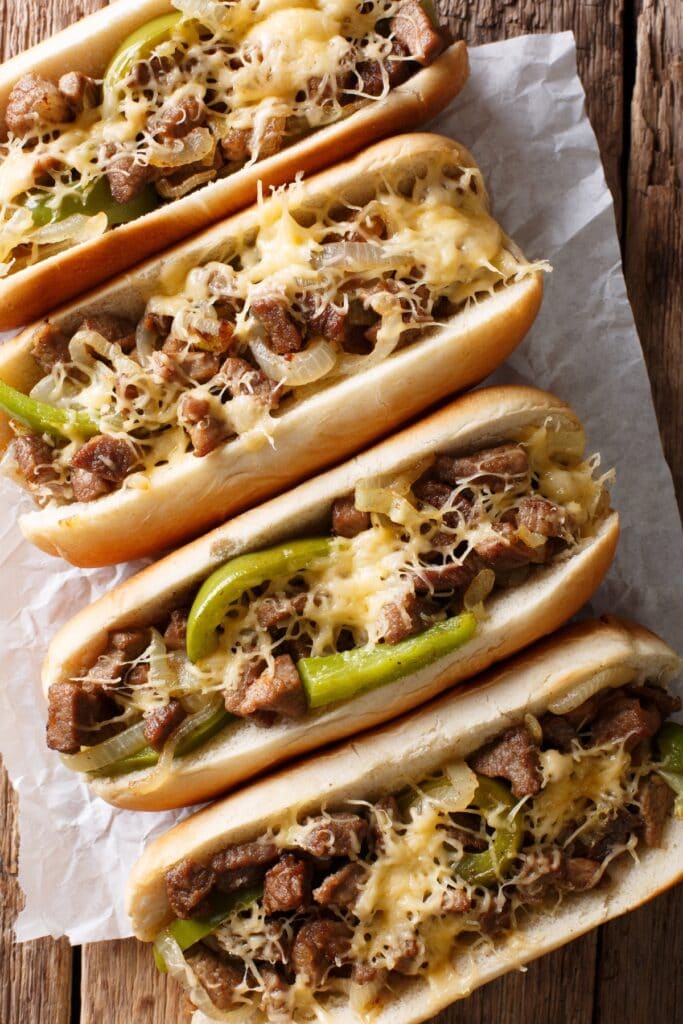 Homemade Philly Cheesesteak with Bell Peppers and Cheese