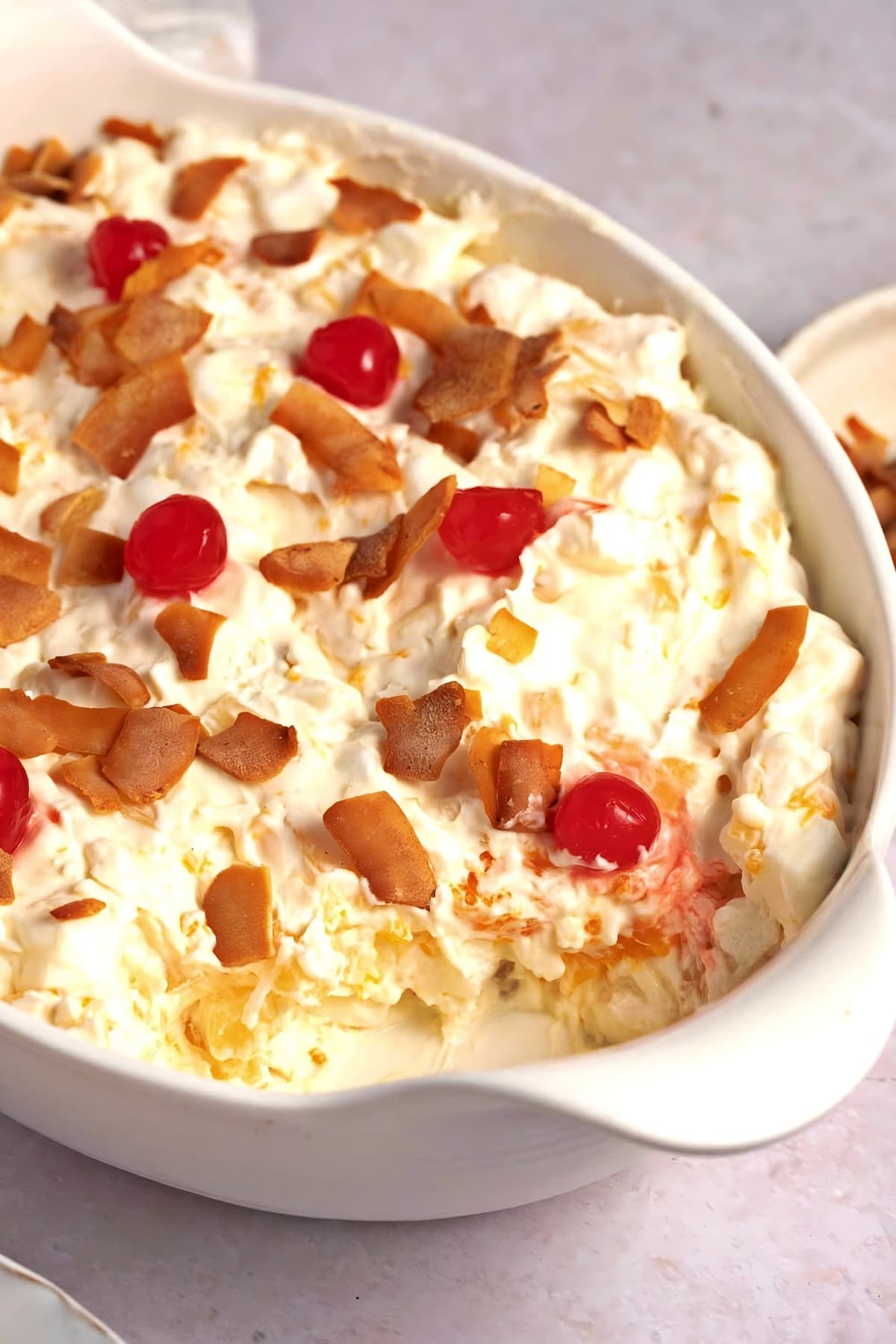 Homemade Pioneer Woman Ambrosia Salad with Cherries, Oranges and Mini-Marshmallows