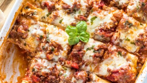 Homemade Baked Lasagna Casserole with Ground Beef and Cheese
