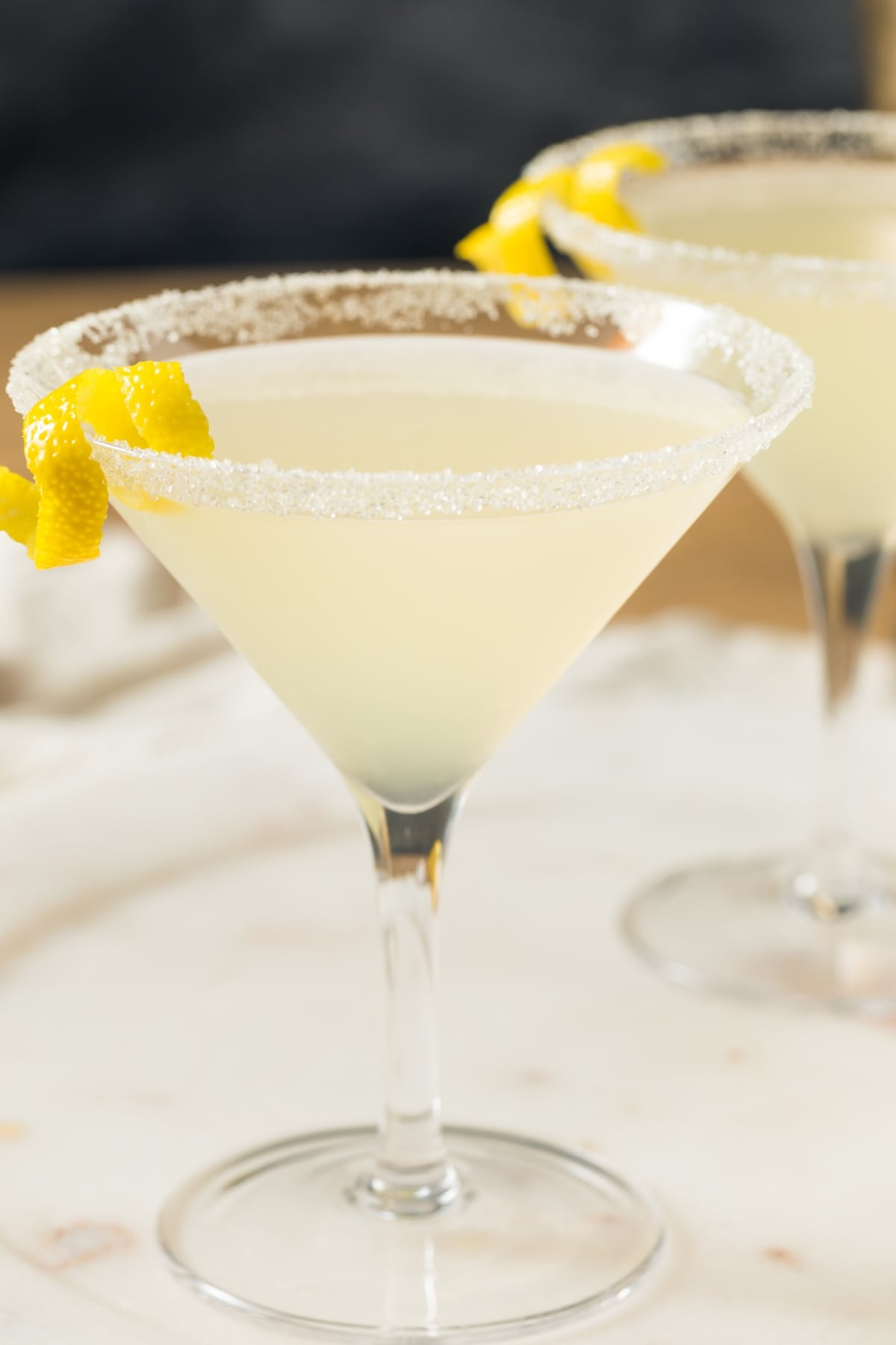 Lemon Drop Martini in a Cocktail Glass