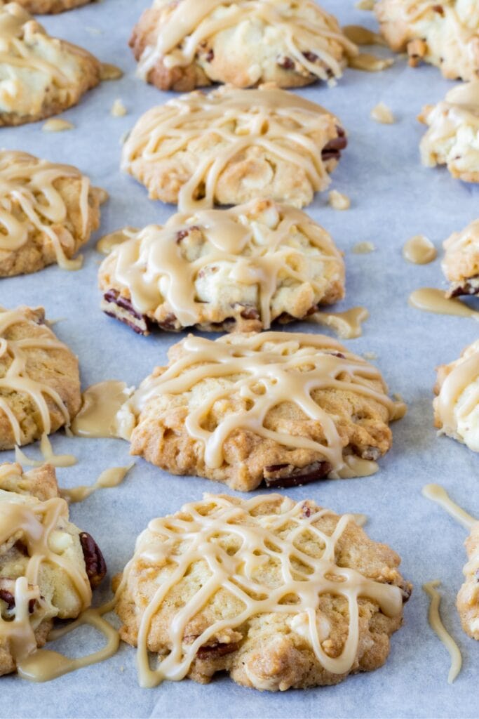 Maple Pecan Cookies on a Parchment Paper