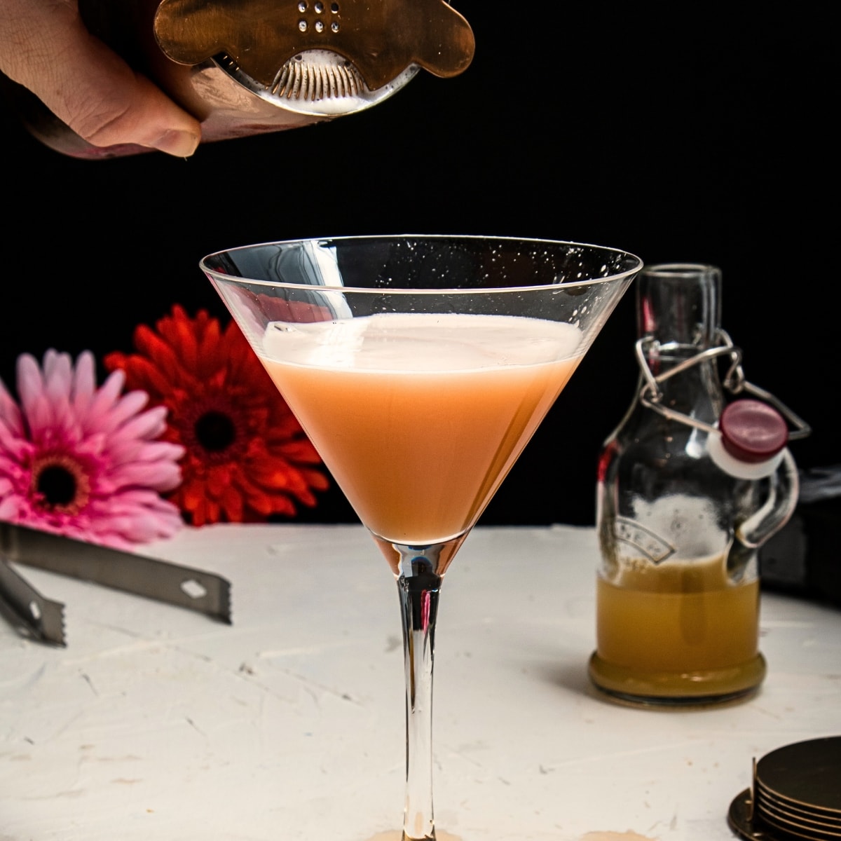 French Martina Poured in a Cocktail Glass