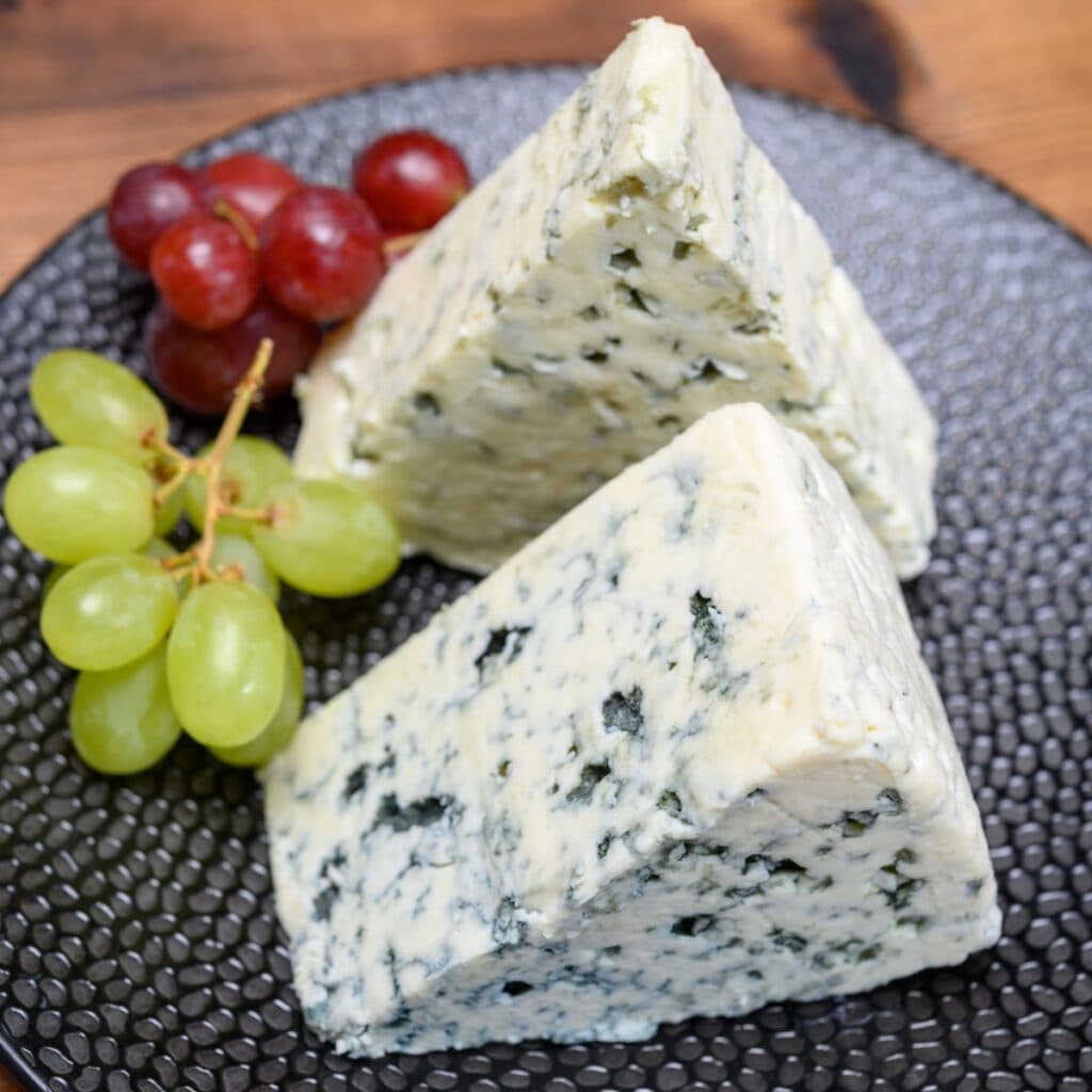 Raw Organic Blue Cheese with Fresh Grapes