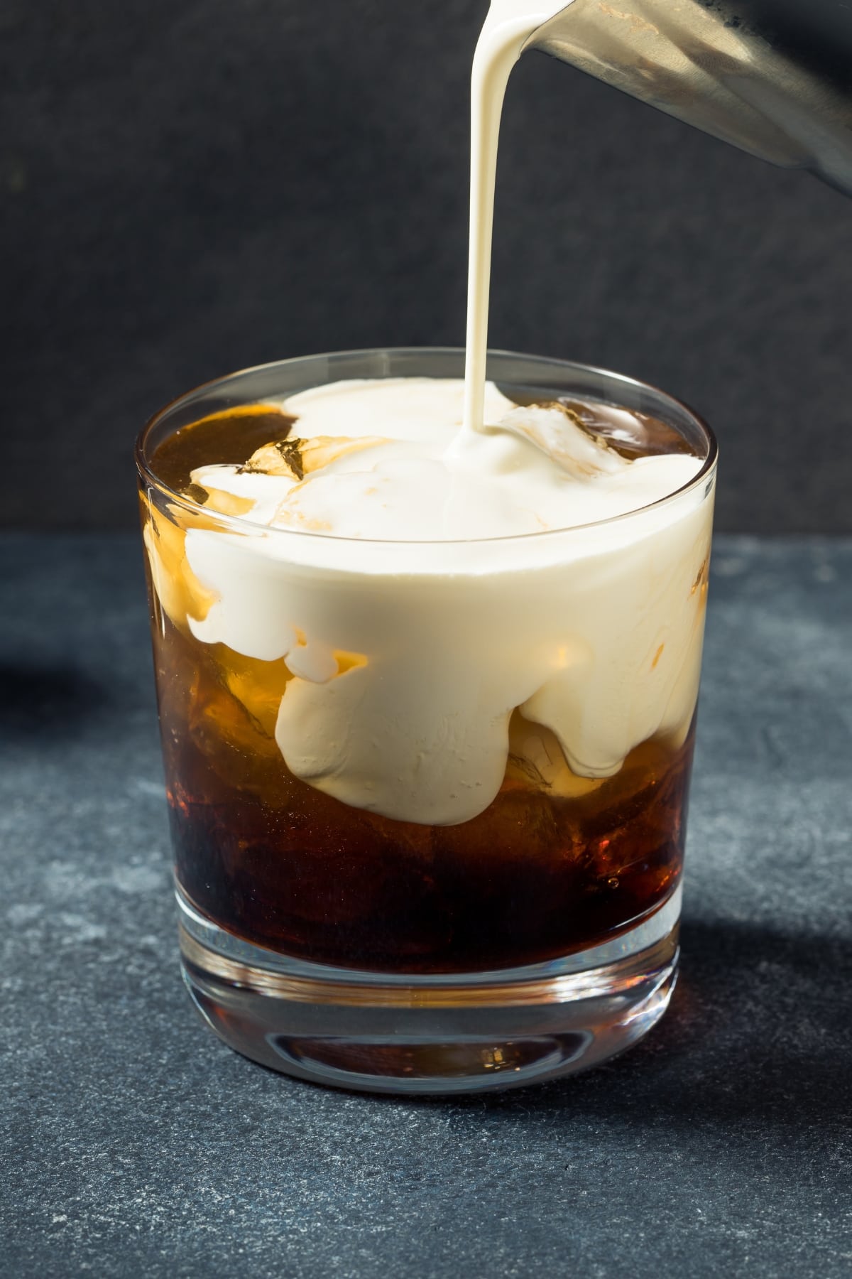 Refreshing Boozy White Russian Cocktail with Milk
