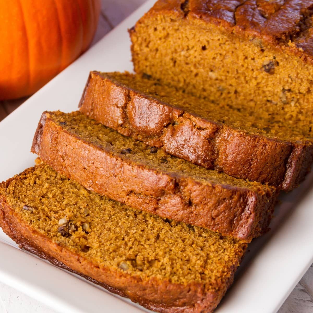 Nutty Homemade Downeast Maine Pumpkin Bread Slices