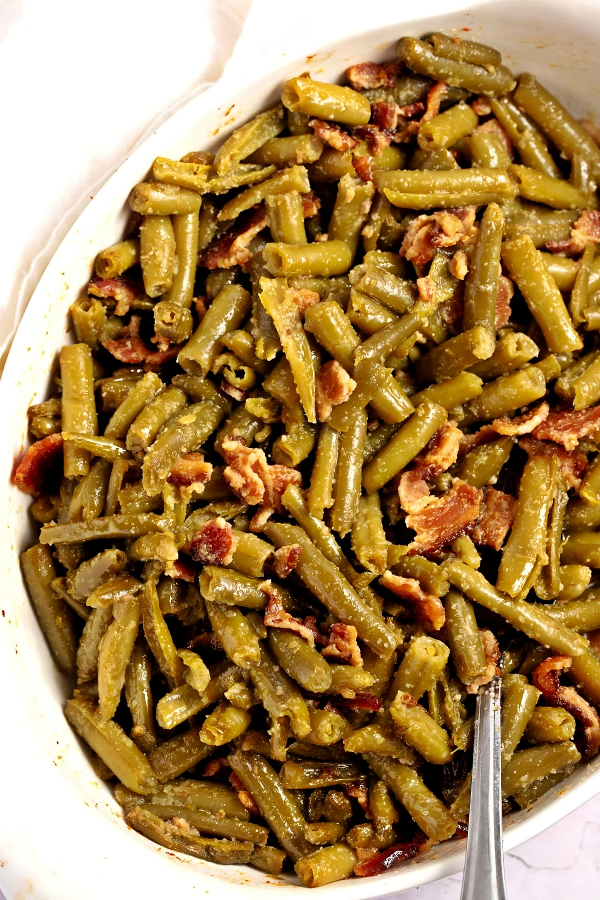 The Best Crack Green Beans (+ Easy Recipe) featuring Smoky, Savory and Earthy Crack Green Beans with Bacon, Brown Sugar, and Seasonings