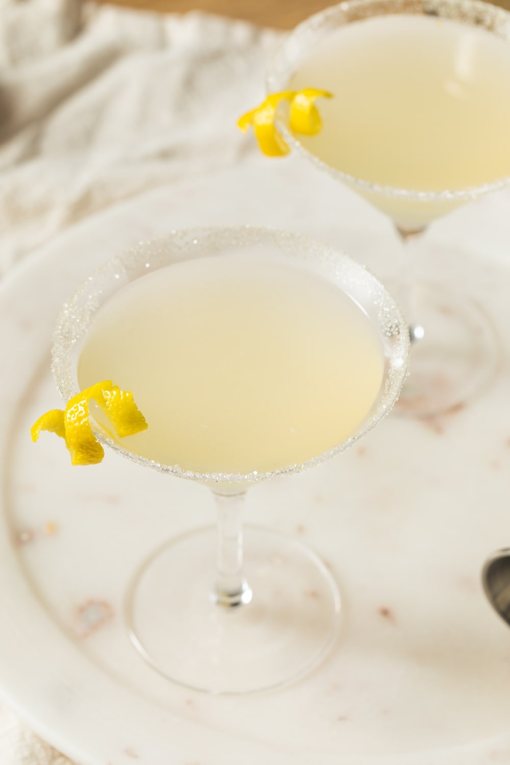 Lemon Drop Martini With Lemon Zest