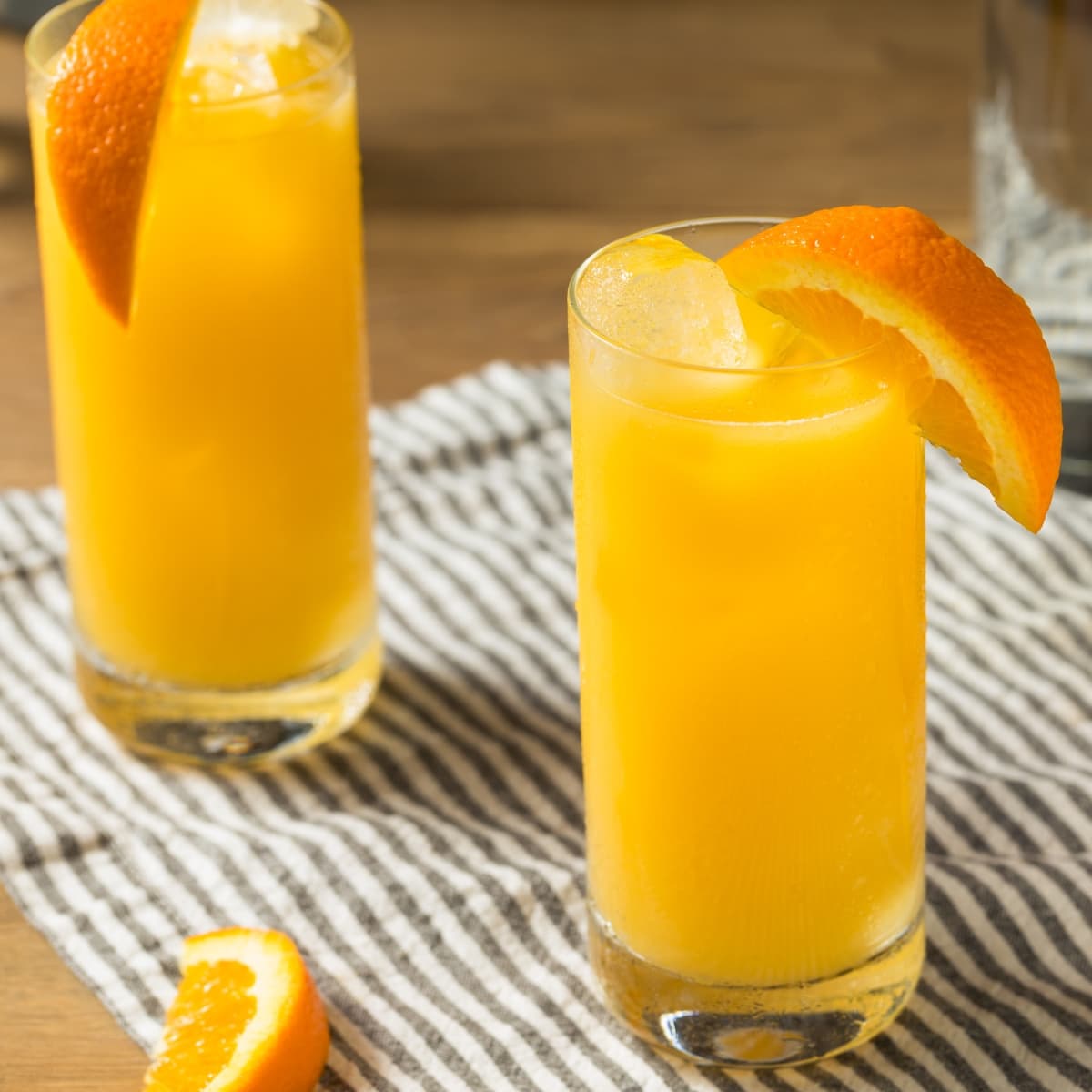 Two Glasses of Refreshing Orangey Screwdriver Cocktail