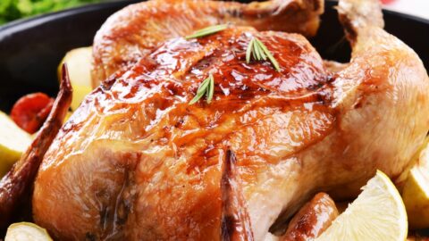 Whole Baked Chicken with Potatoes and Lemons