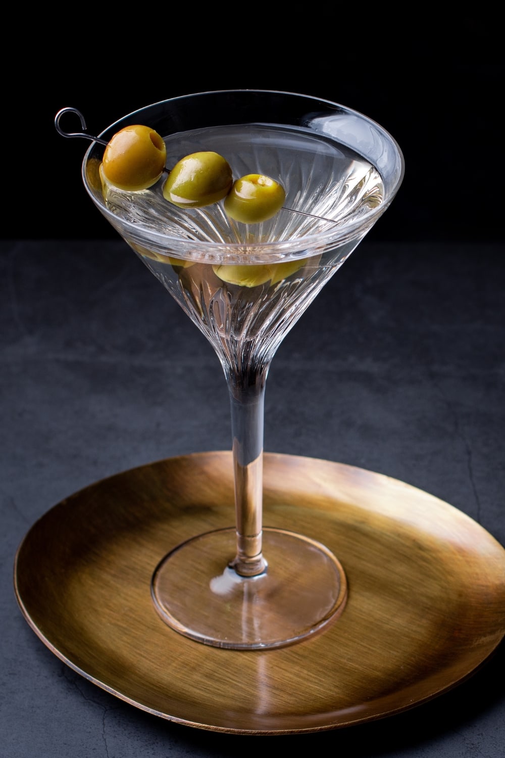 Boozy Dirty Martini Cocktail with Olives