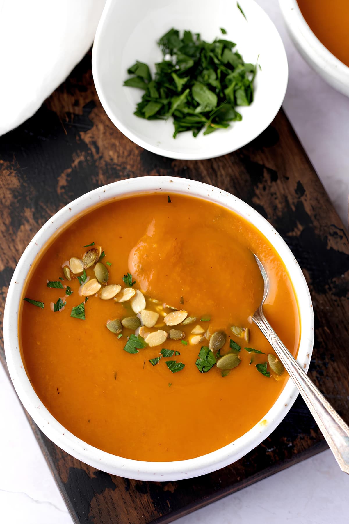 Bowl of Comforting Homemade Pumpkin Soup