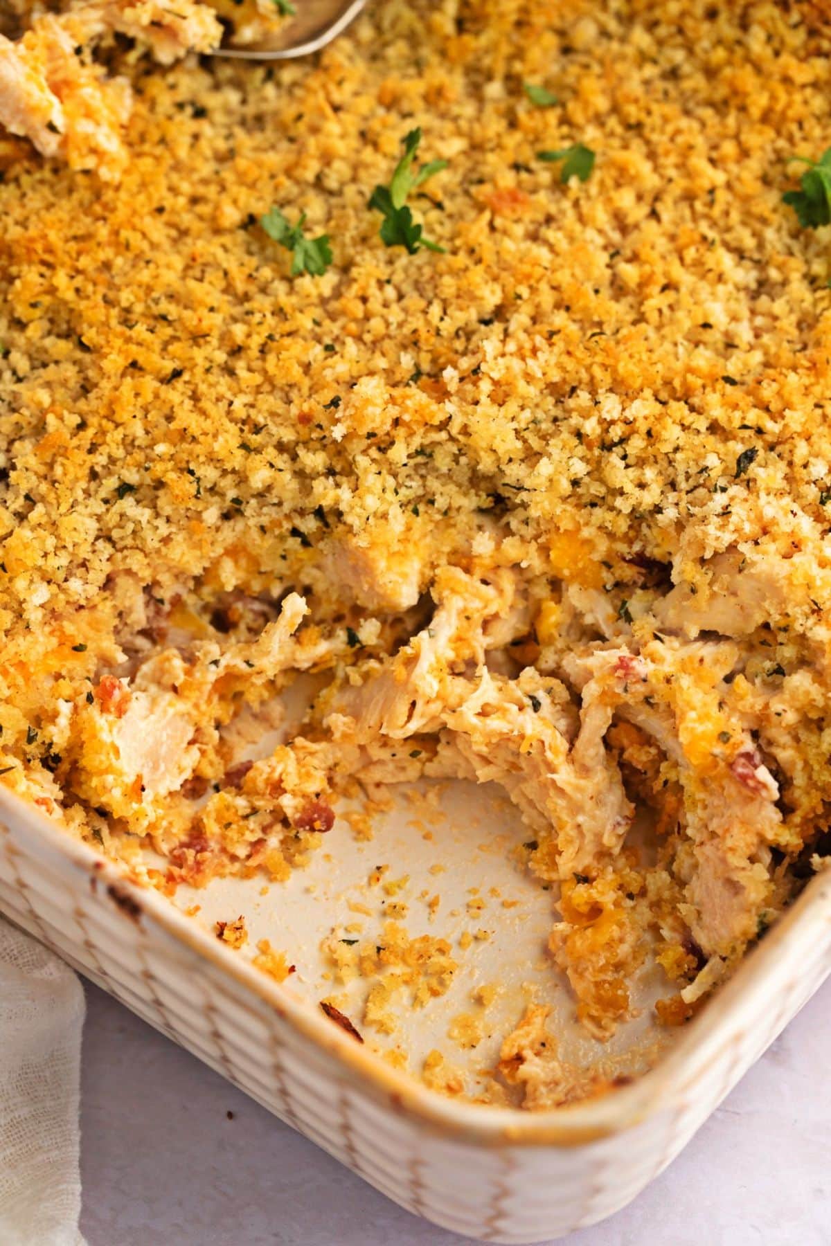 Comforting and Crumbly Crack Chicken Casserole with Panko Bread Crumbs