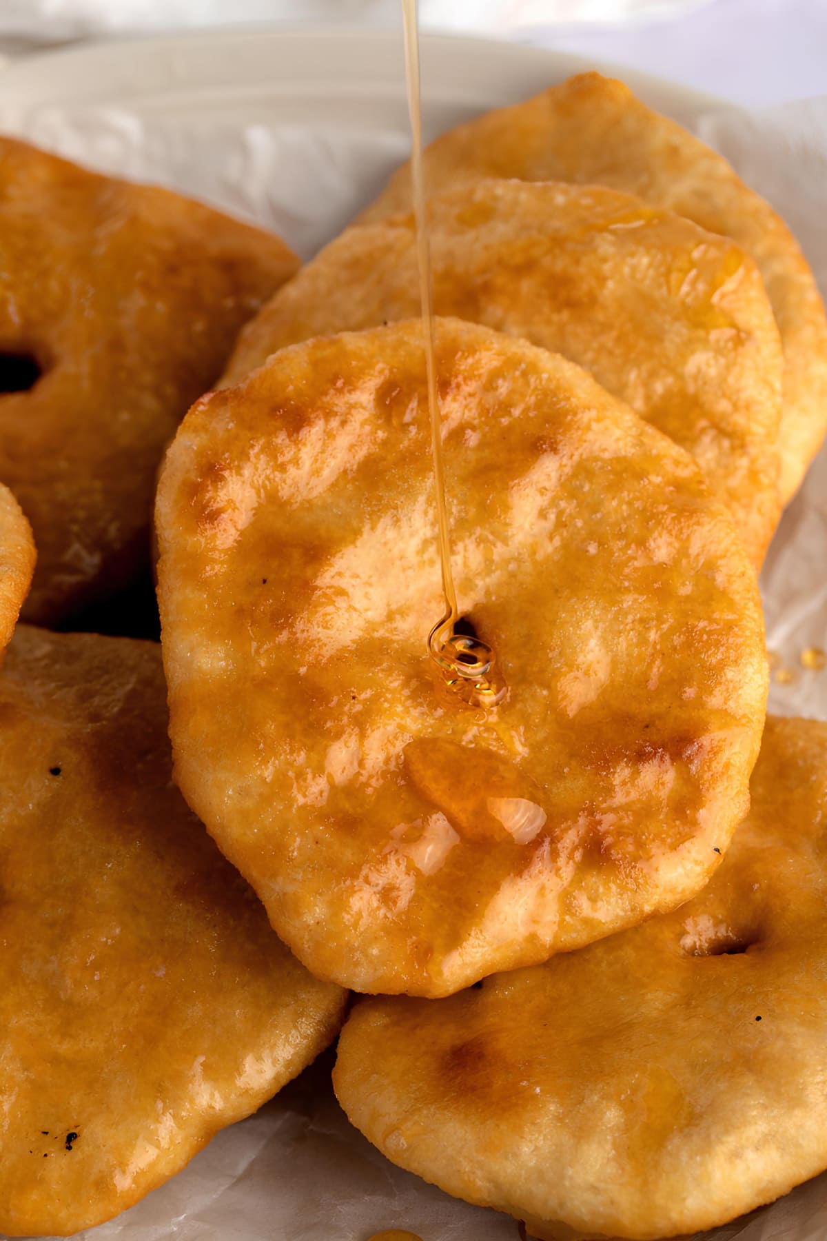Crispy and Tender Fry Bread Drizzled with Honey