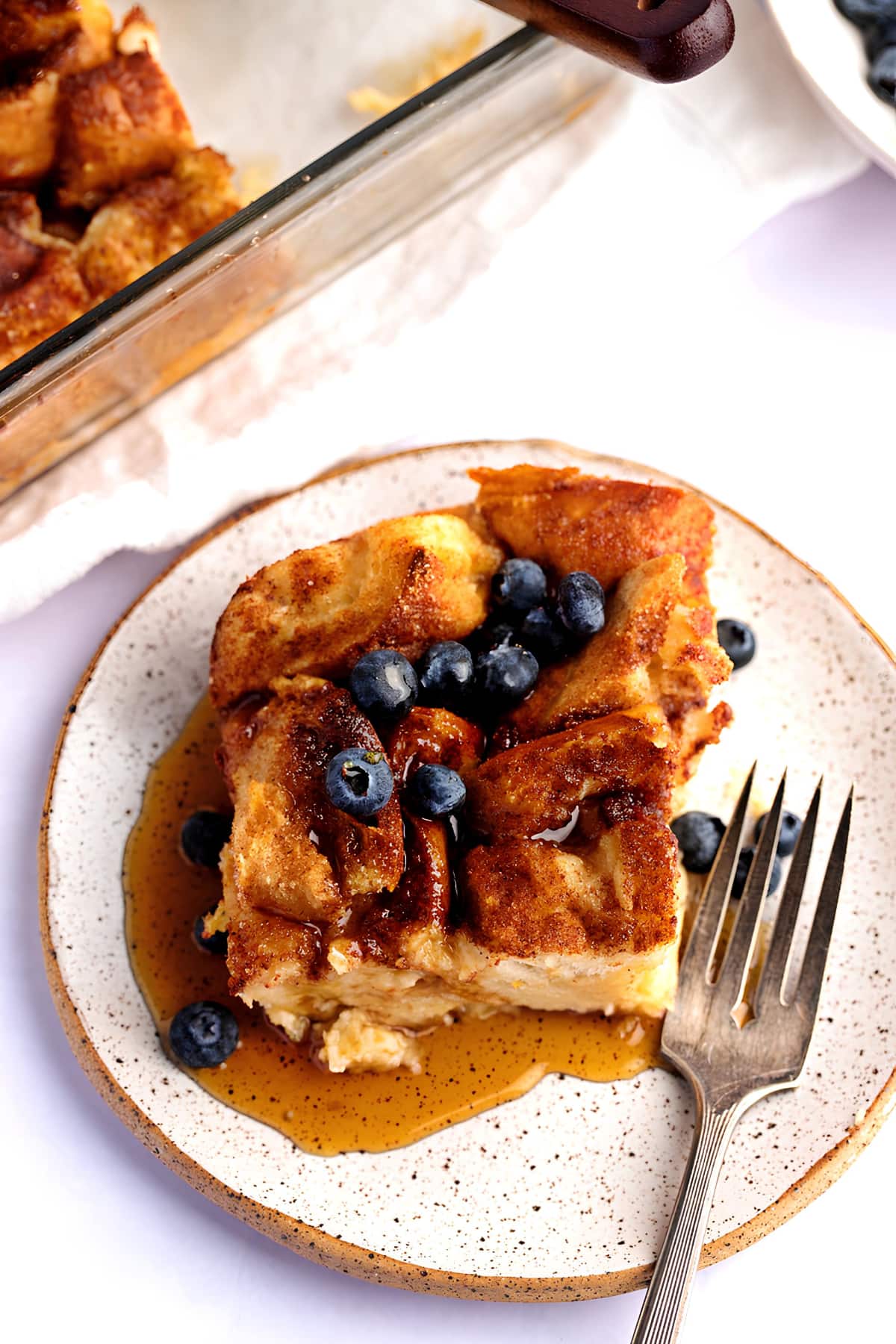 Crunchy and Custardy Sliced French Toast with Blueberries