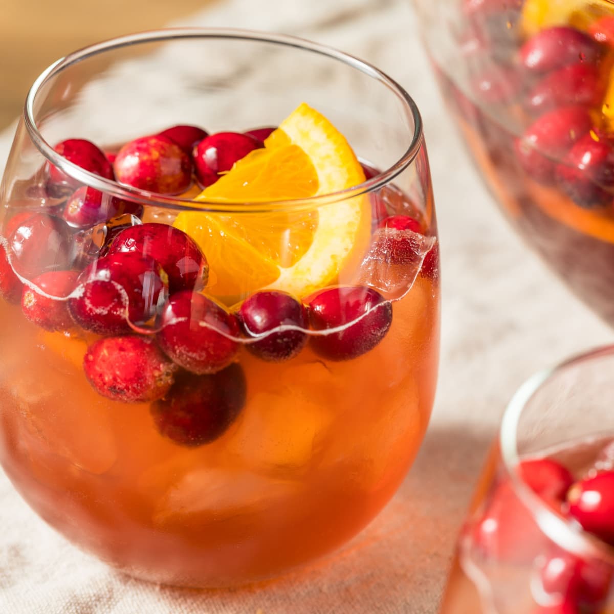 Fresh and Fruity Christmas Punch  on a Glass