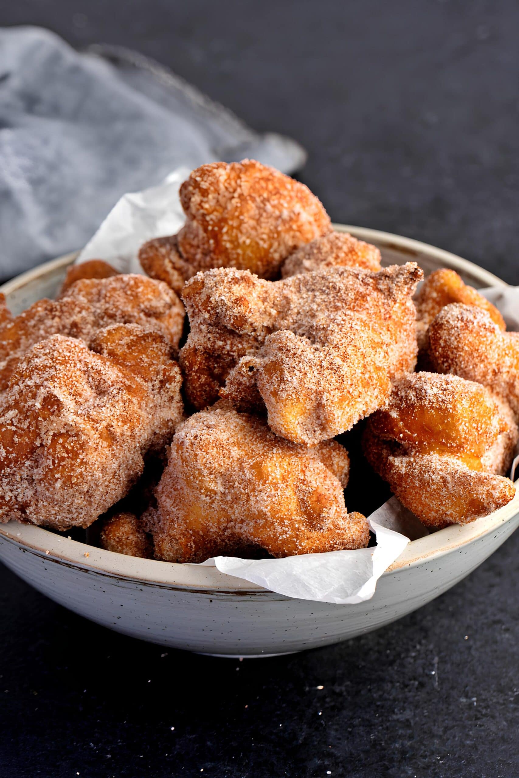 Homemade Apple Fritters with Powdered Sugar