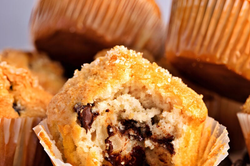 Homemade Soft and Moist Chocolate Chip Muffins