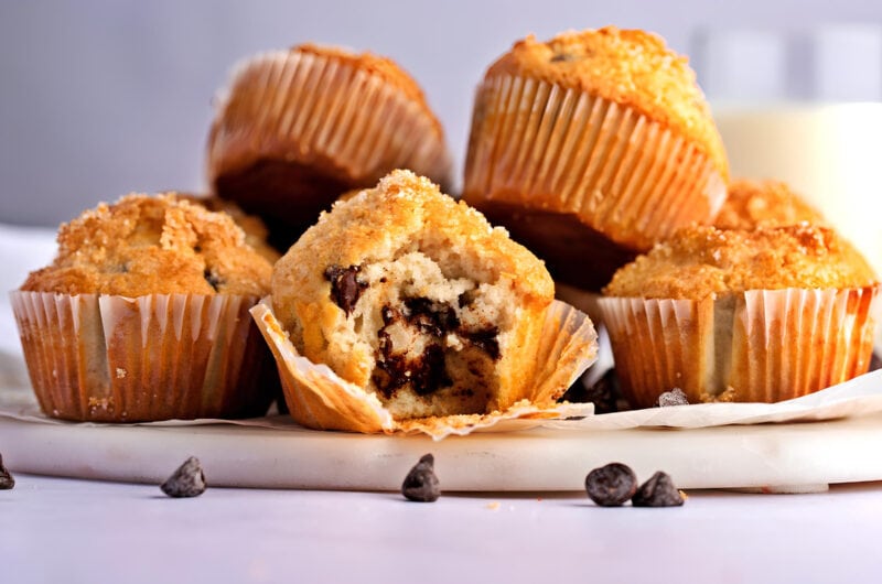 Chocolate Chip Muffins (Easy Bakery-Style Recipe)