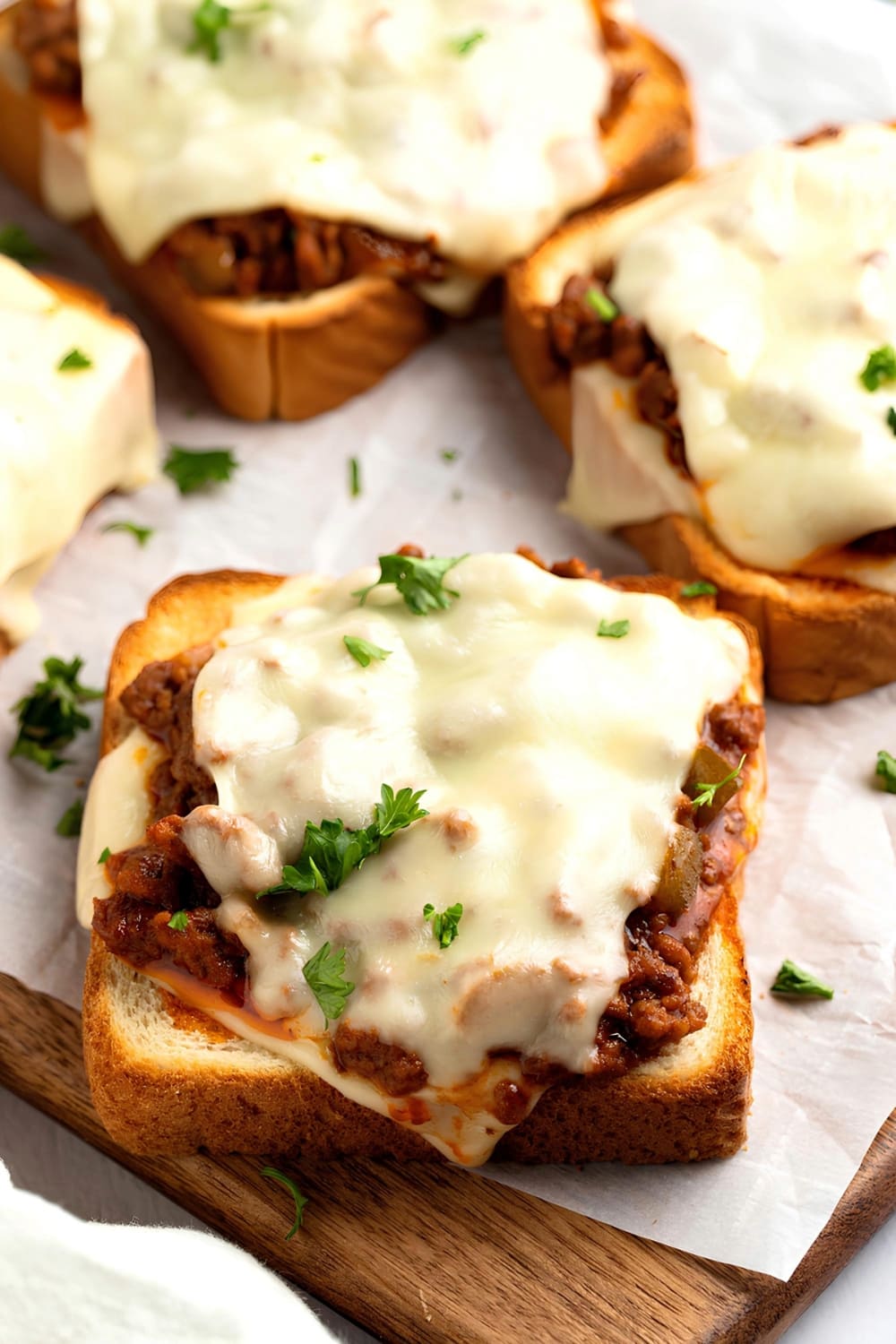 Homemade Toasted Bread Sloppy Joes with Ground Beef