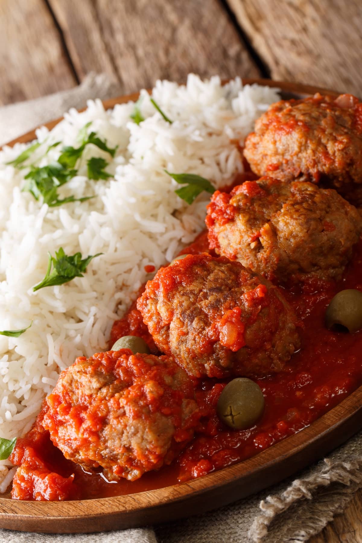 Homemade Greek Meatballs with Ground Beef, Tomatoes and Rice
